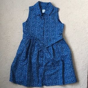 Girls Gap Floral Waist Tie Shirt Dress S